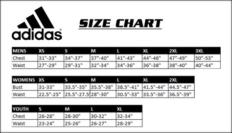 adidas size chart clothing.